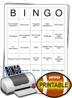 2025 Superbowl Bingo Cards